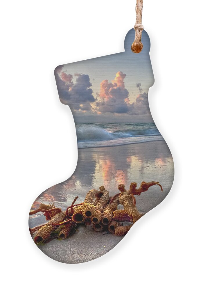 Blowing Ornament featuring the photograph Morning Surf #2 by Debra and Dave Vanderlaan