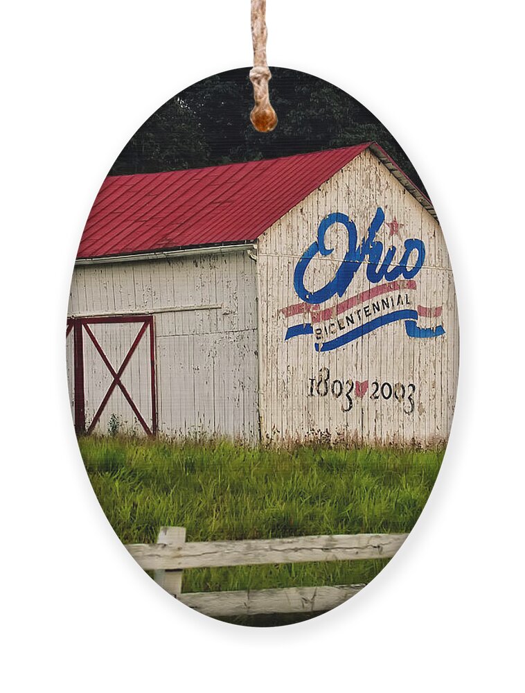 State Of Ohio Ornament featuring the photograph Ohio Bicentennial Barn by Flees Photos