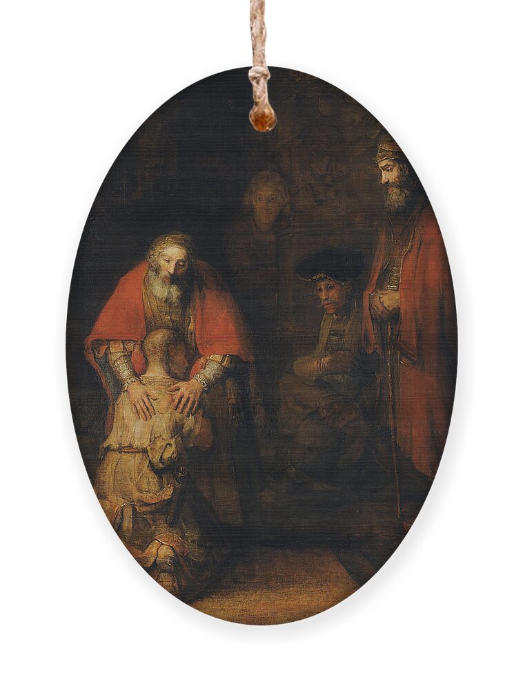 1665 Ornament featuring the painting Return of the Prodigal Son #1 by Rembrandt van Rijn