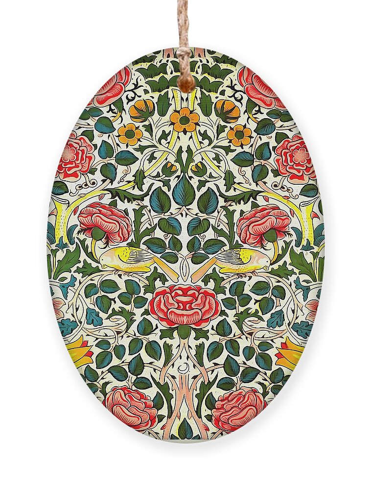 Artistic Ornament featuring the painting Rose Design #1 by William Morris