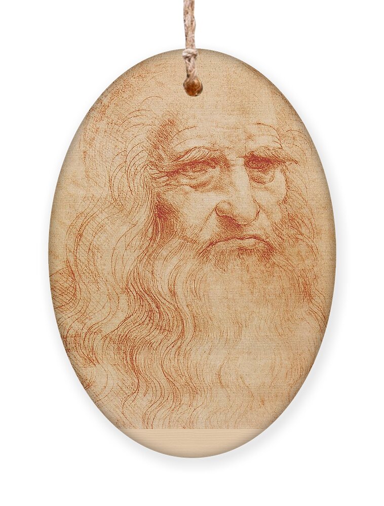 Turin Ornament featuring the painting Self Portrait by Leonardo da Vinci