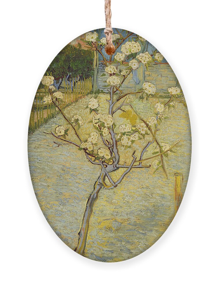 Vincent Van Gogh Ornament featuring the painting Small Pear Tree In Blossom #1 by Vincent Van Gogh