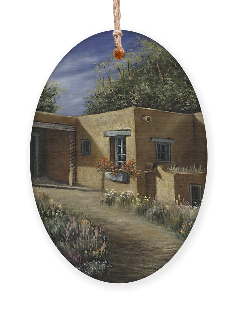 Southwest-landscape Ornament featuring the painting Sunny Day by Ricardo Chavez-Mendez