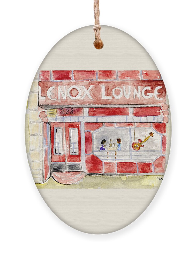 Lenox Lounge Ornament featuring the painting The Lenox Lounge by AFineLyne