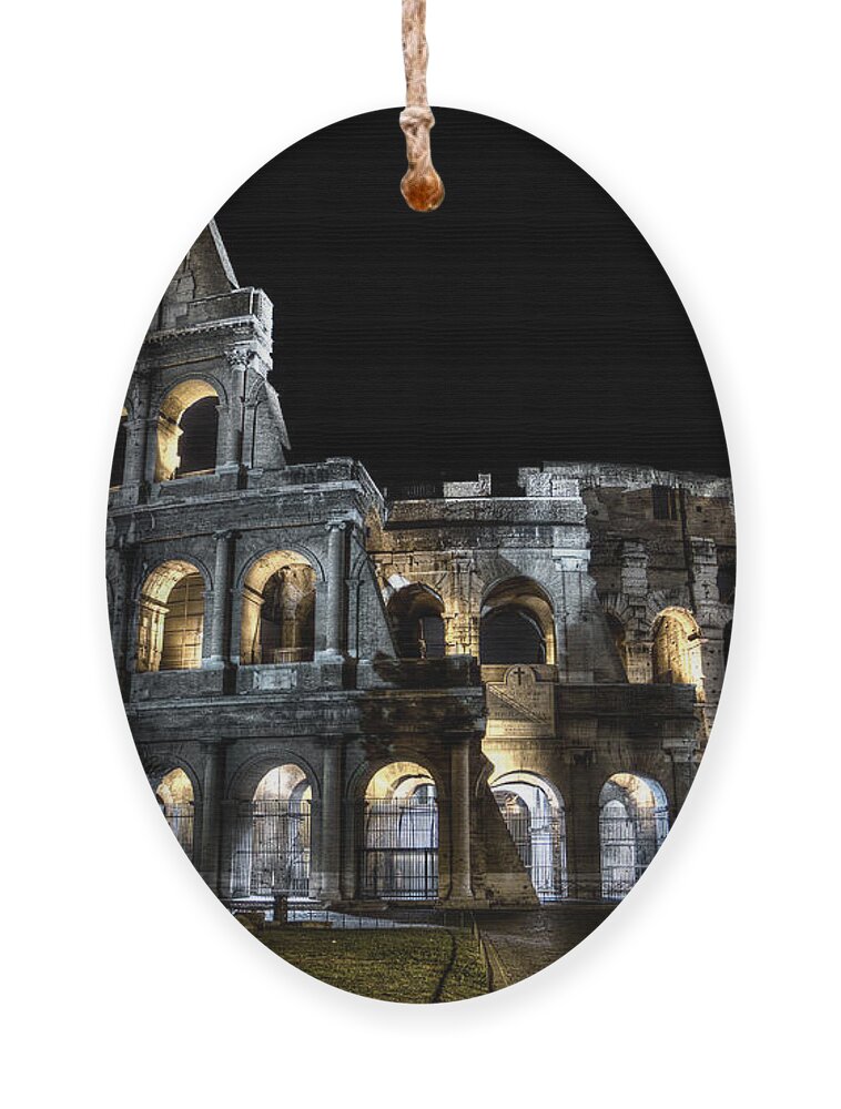 Colosseum Ornament featuring the photograph The Moon above the Colosseum No2 by Weston Westmoreland