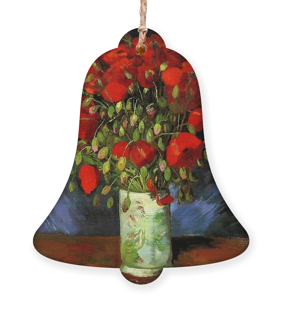 Vincent Van Gogh Ornament featuring the painting Vase With Red Poppies by Vincent Van Gogh