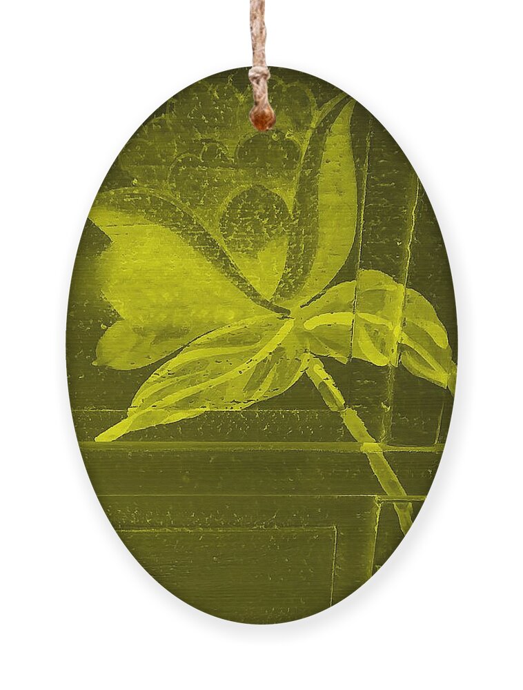 Flowers Ornament featuring the photograph Yellow Negative Wood Flower by Rob Hans