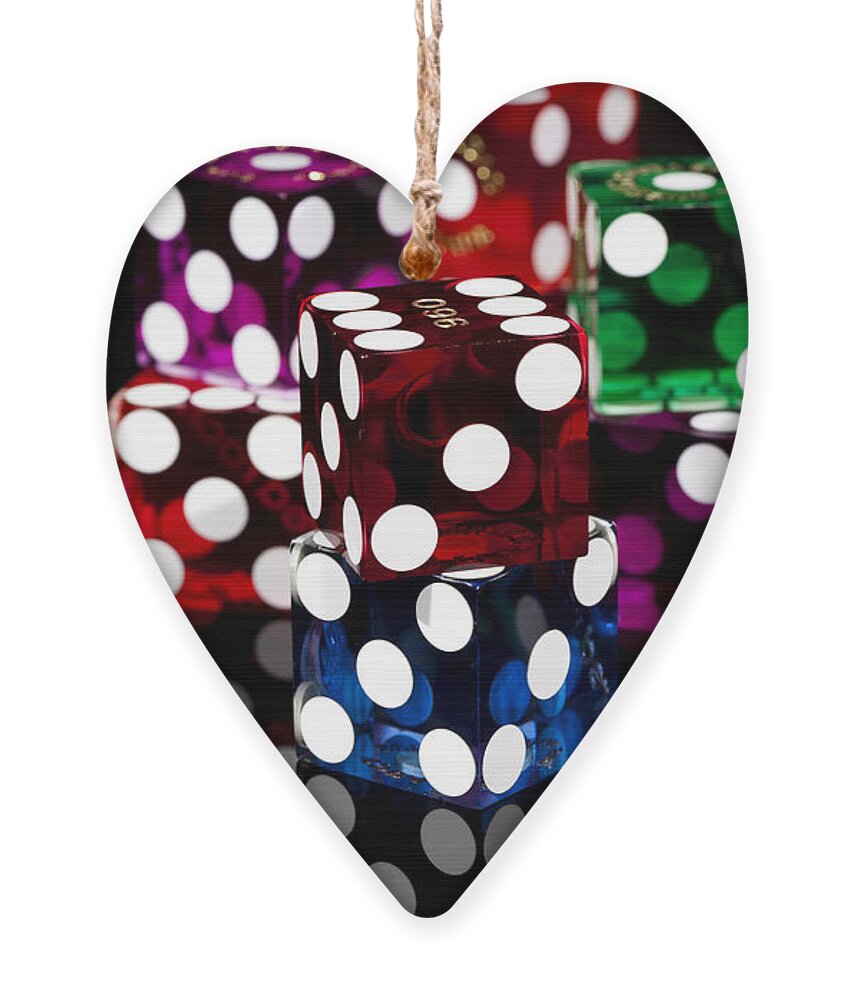 Dice Ornament featuring the photograph Colorful Dice #14 by Raul Rodriguez