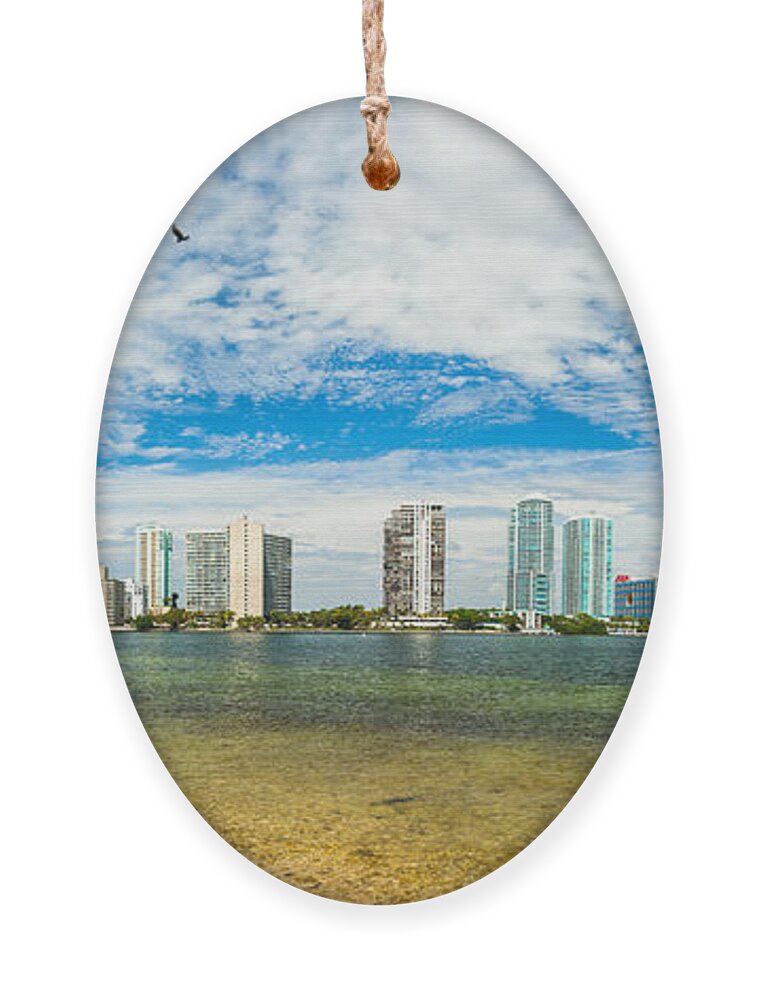 Architecture Ornament featuring the photograph Miami Skyline by Raul Rodriguez
