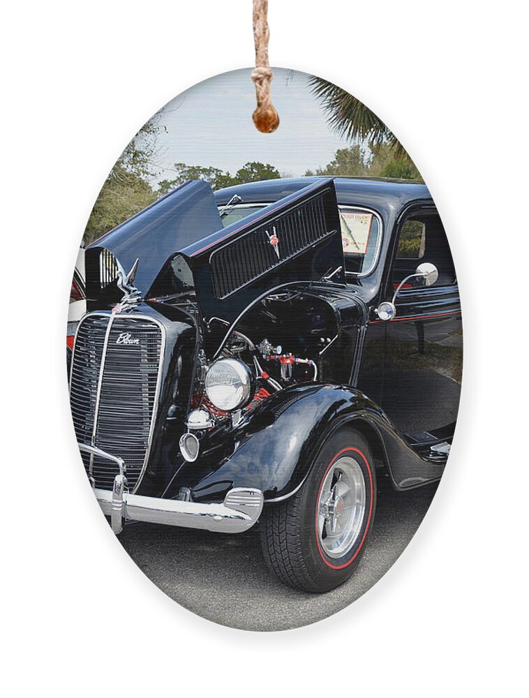 Cars Ornament featuring the photograph 1937 Ford Pick Up by Kathy Baccari