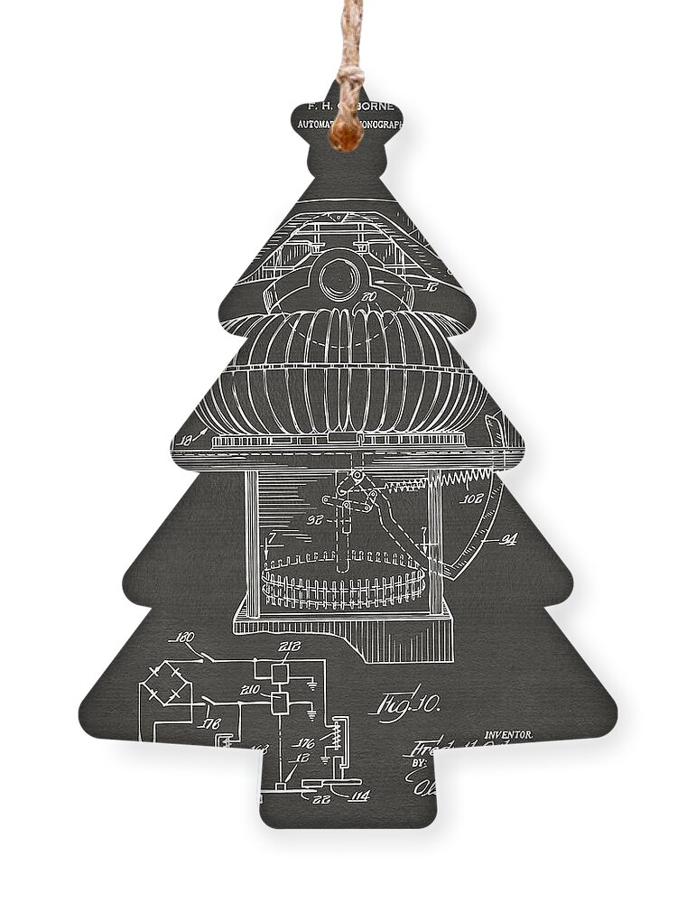 Jukebox Ornament featuring the digital art 1963 Jukebox Patent Artwork - Gray by Nikki Marie Smith