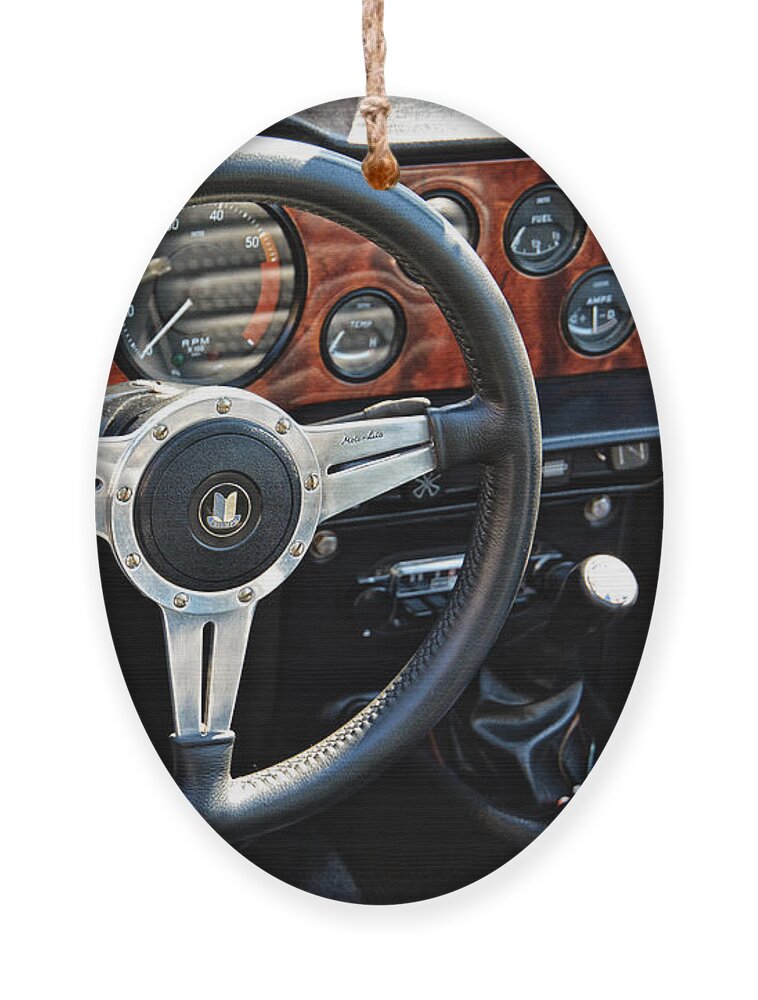 Car Ornament featuring the photograph 1971 Triumph TR6 Dashboard by Mike Martin