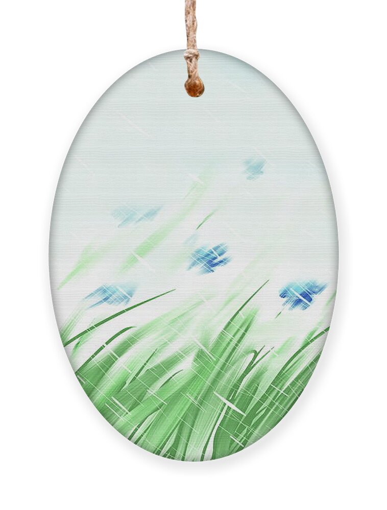 Prairie Ornament featuring the painting April Shower by Kume Bryant