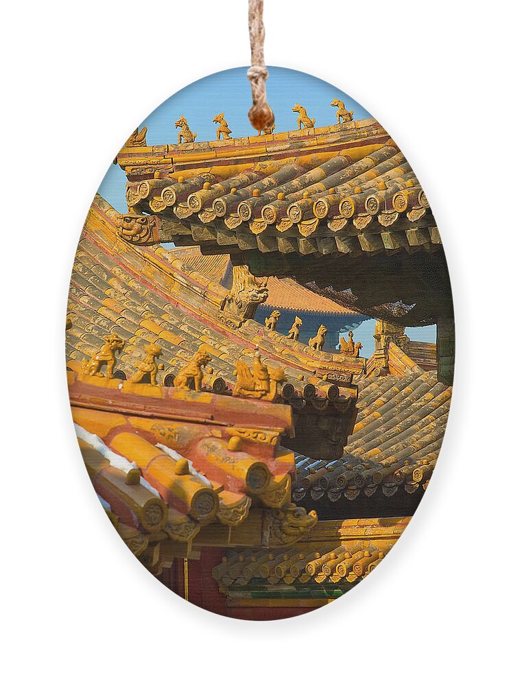 China Ornament featuring the photograph China Forbidden City Roof Decoration by Sebastian Musial
