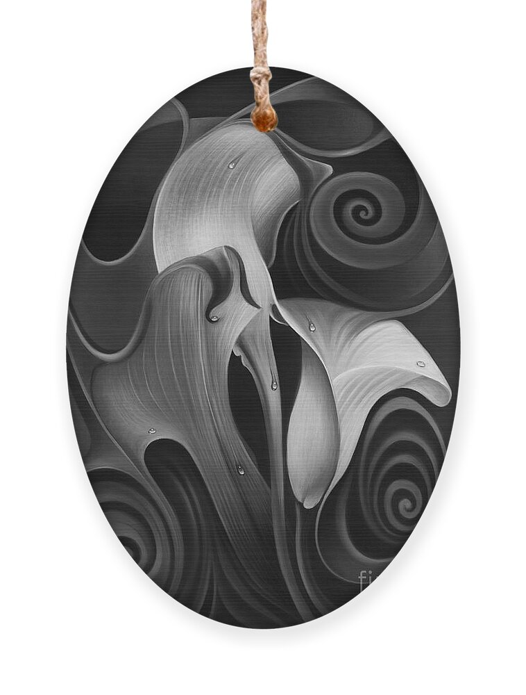 Calalily Ornament featuring the painting Dynamic Floral 4 Cala Lilies by Ricardo Chavez-Mendez