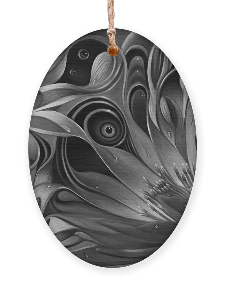 Lotus Ornament featuring the painting Dynamic Floral Fantasy #1 by Ricardo Chavez-Mendez