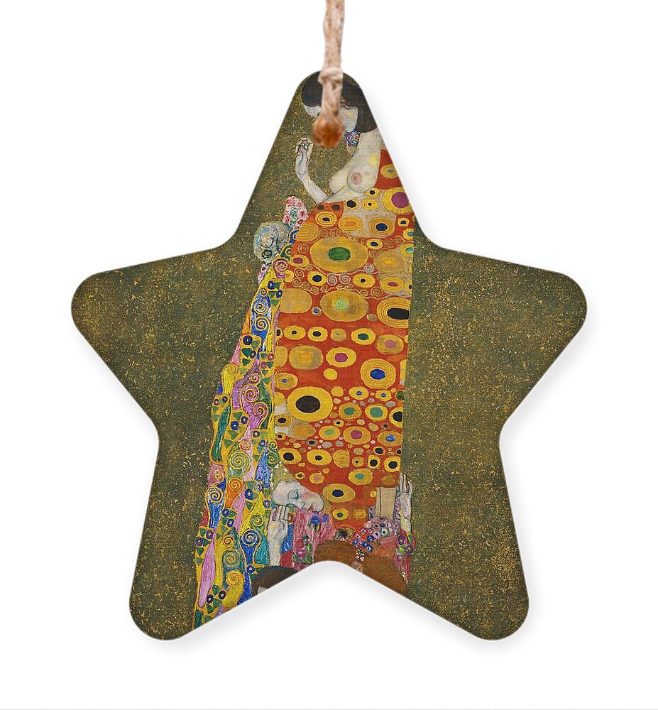Gustav Klimt Ornament featuring the painting Hope II by Gustav Klimt