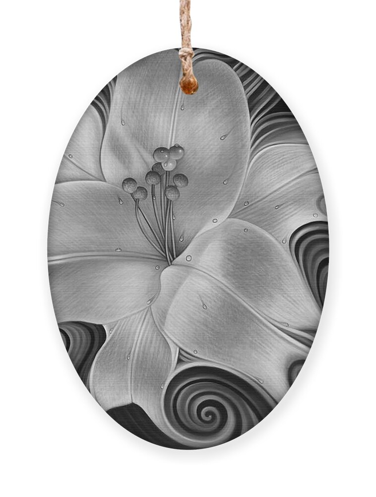 Lily Ornament featuring the painting Lirio Dinamico by Ricardo Chavez-Mendez