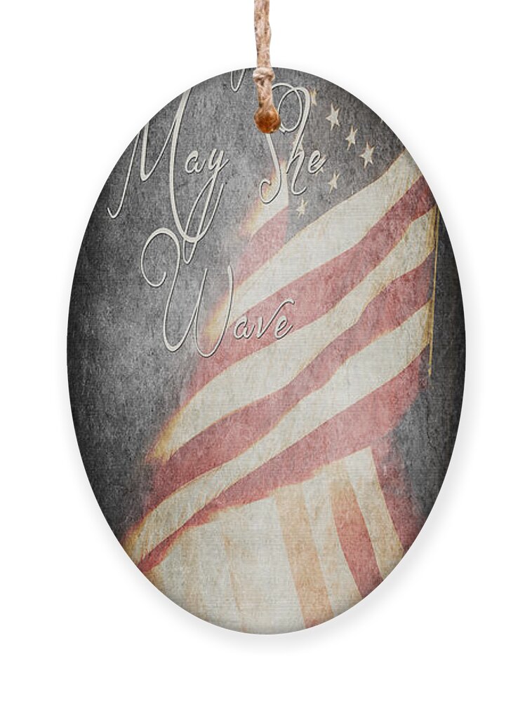 American Ornament featuring the photograph Long May She Wave by Pam Holdsworth