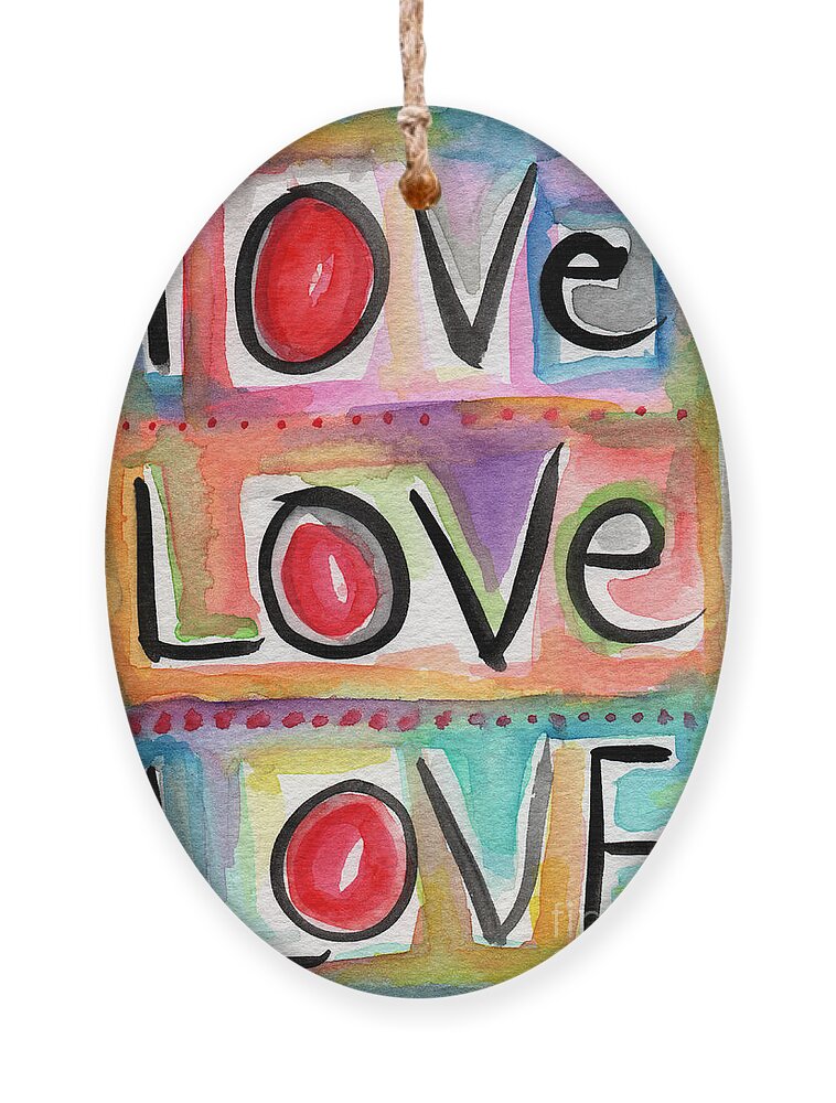 Love Ornament featuring the mixed media Love by Linda Woods