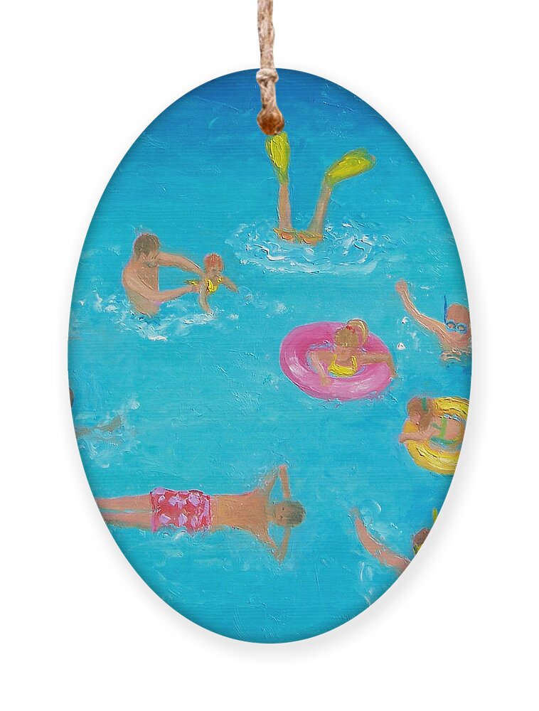 Swimming Ornament featuring the painting The Swimmers by Jan Matson