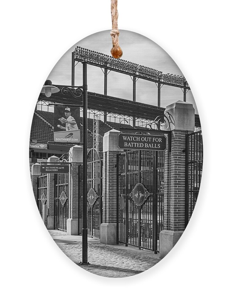 Baltimore Ornament featuring the photograph Watch Out For Batted Balls by Susan Candelario