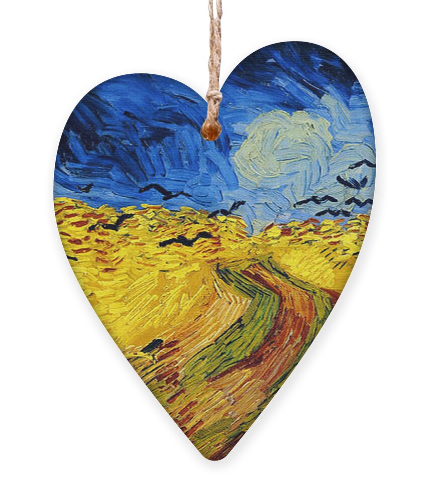 Vincent Van Gogh Ornament featuring the painting Wheatfield With Crows #2 by Vincent Van Gogh