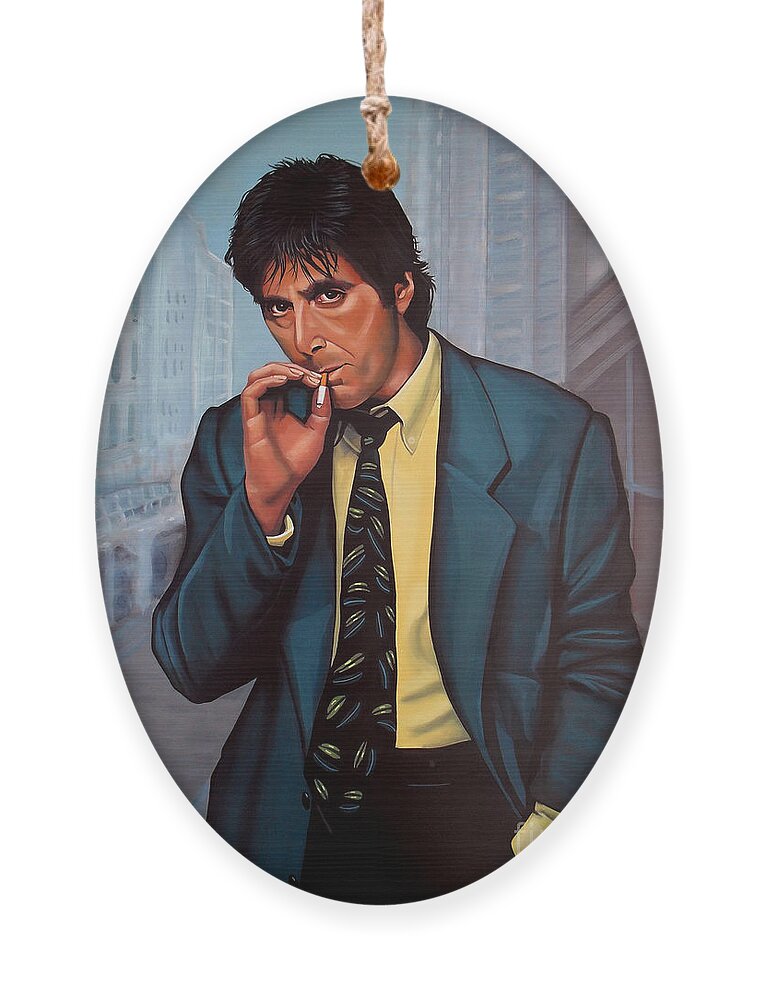 Al Pacino Ornament featuring the painting Al Pacino 2 by Paul Meijering