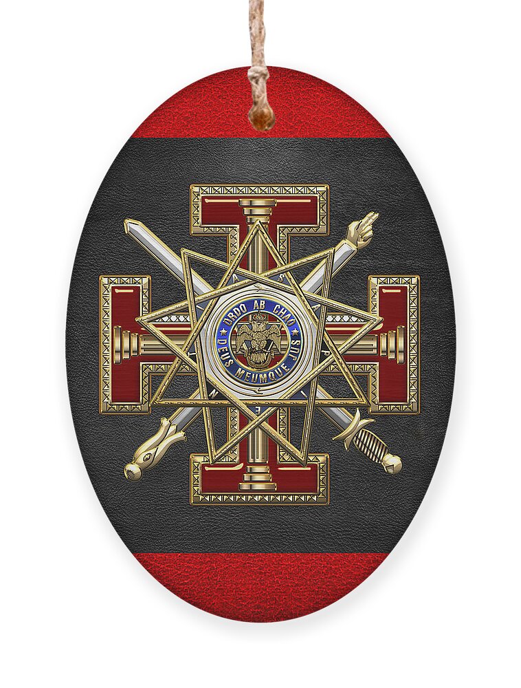 'ancient Brotherhoods' Collection By Serge Averbukh Ornament featuring the digital art 33rd Degree Mason - Inspector General Masonic Jewel by Serge Averbukh