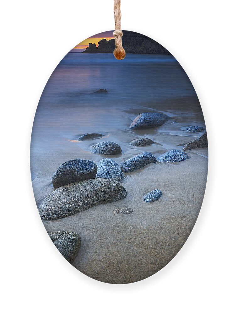Seascape Ornament featuring the photograph Campelo Beach Galicia Spain #4 by Pablo Avanzini