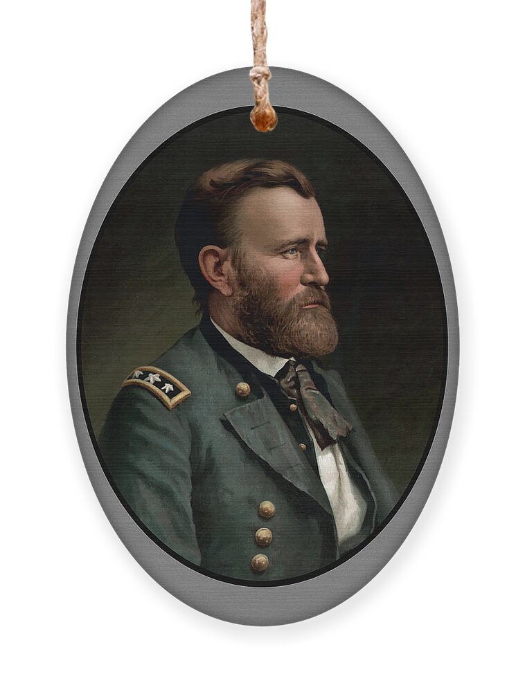 Civil War Ornament featuring the painting General Grant - Three by War Is Hell Store