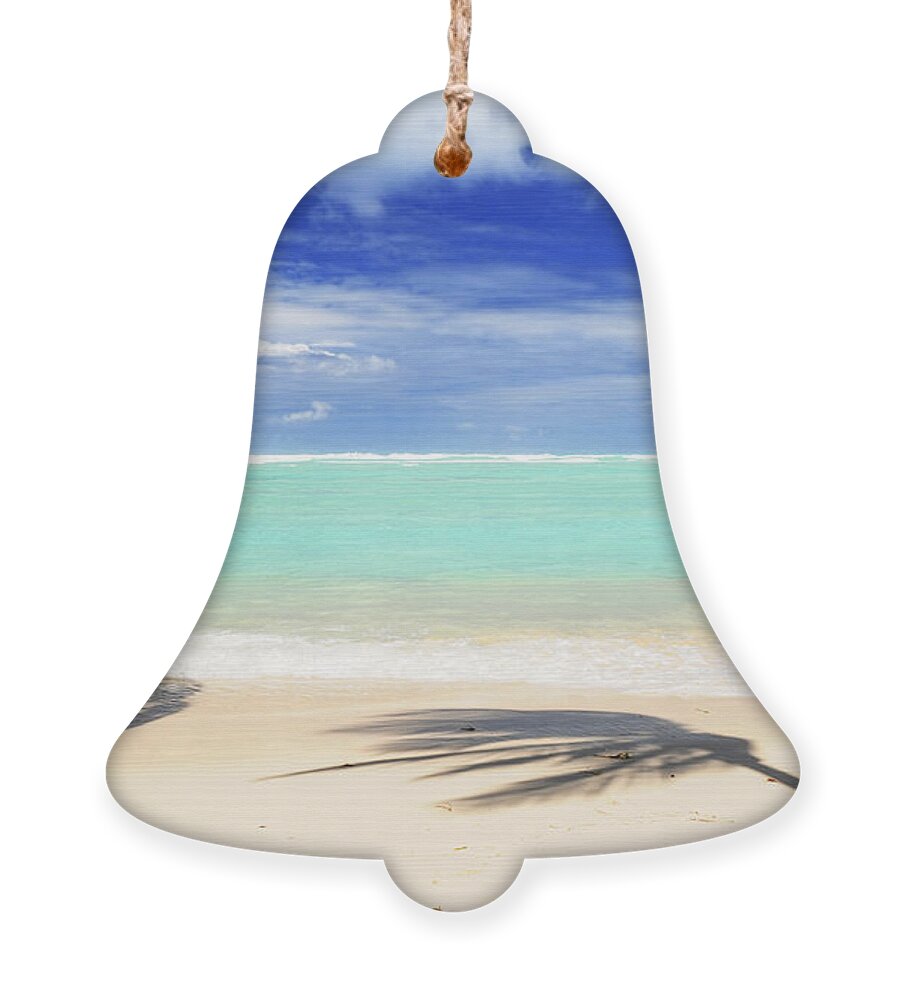 Beach Ornament featuring the photograph Tropical beach and palm shadows by Elena Elisseeva