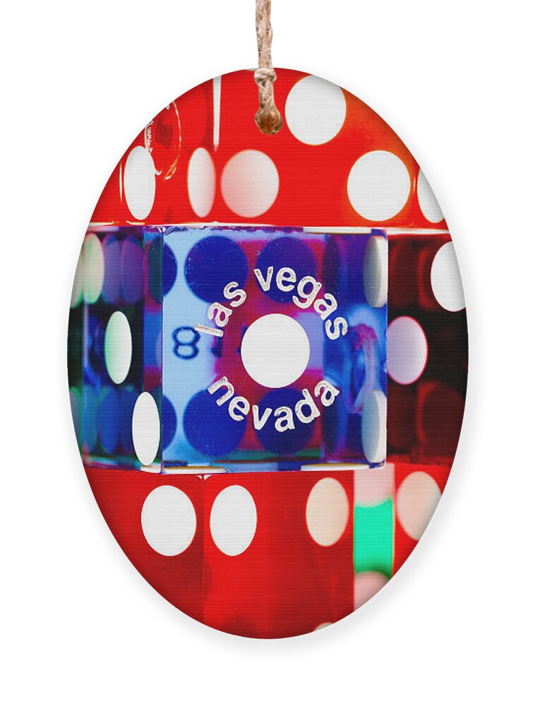 Las Vegas Ornament featuring the photograph Colorful Dice by Raul Rodriguez