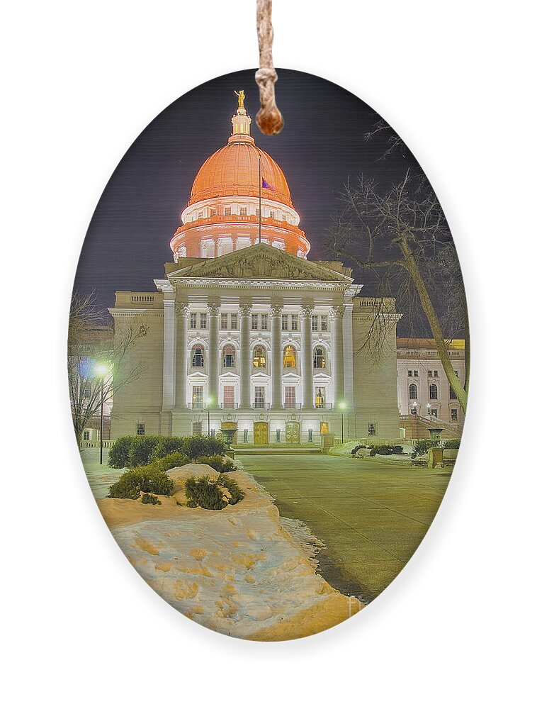 Capitol Ornament featuring the photograph Madison capitol by Steven Ralser