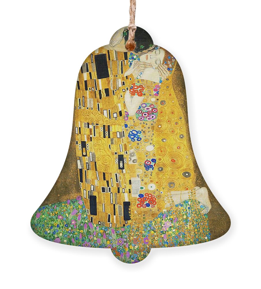 Gustav Klimt Ornament featuring the painting The Kiss by Gustav Klimt