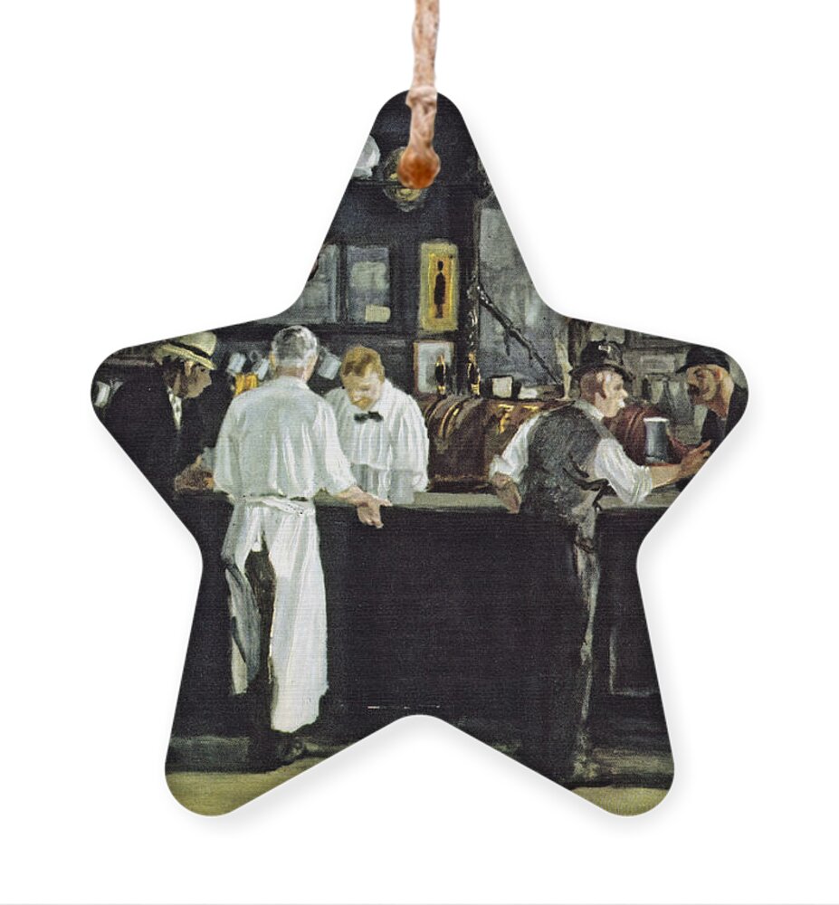John Sloan Ornament featuring the photograph McSorleys Bar New York by John Sloan