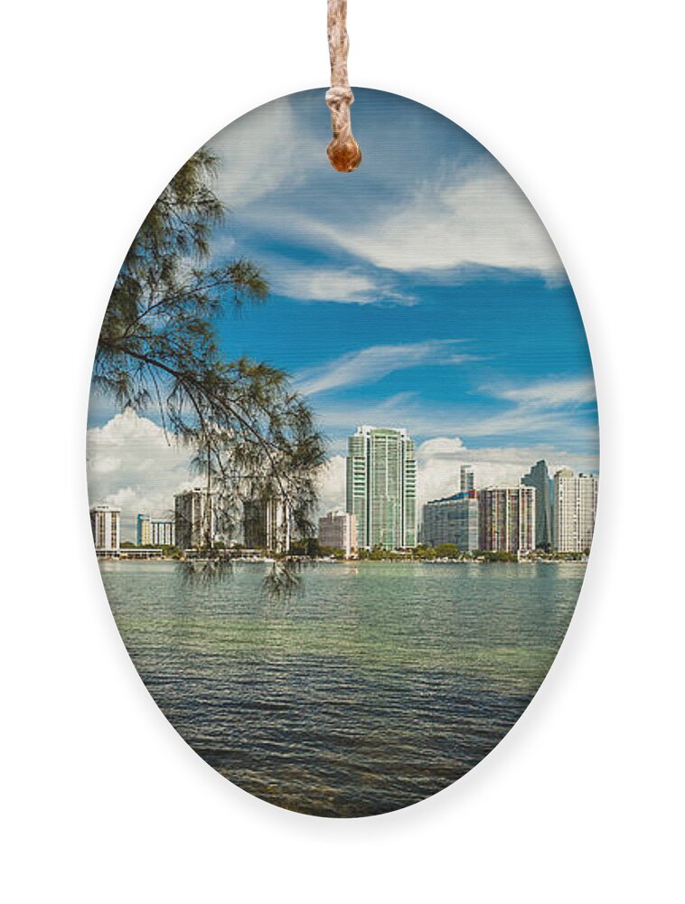 Architecture Ornament featuring the photograph Miami Skyline #9 by Raul Rodriguez