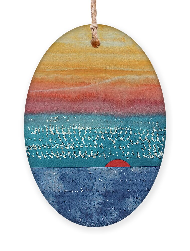 Dawn Ornament featuring the painting A New Day Dawns original painting by Sol Luckman