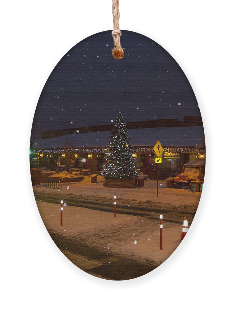 Winter Ornament featuring the photograph A Snowy Evening by Tom Kelly