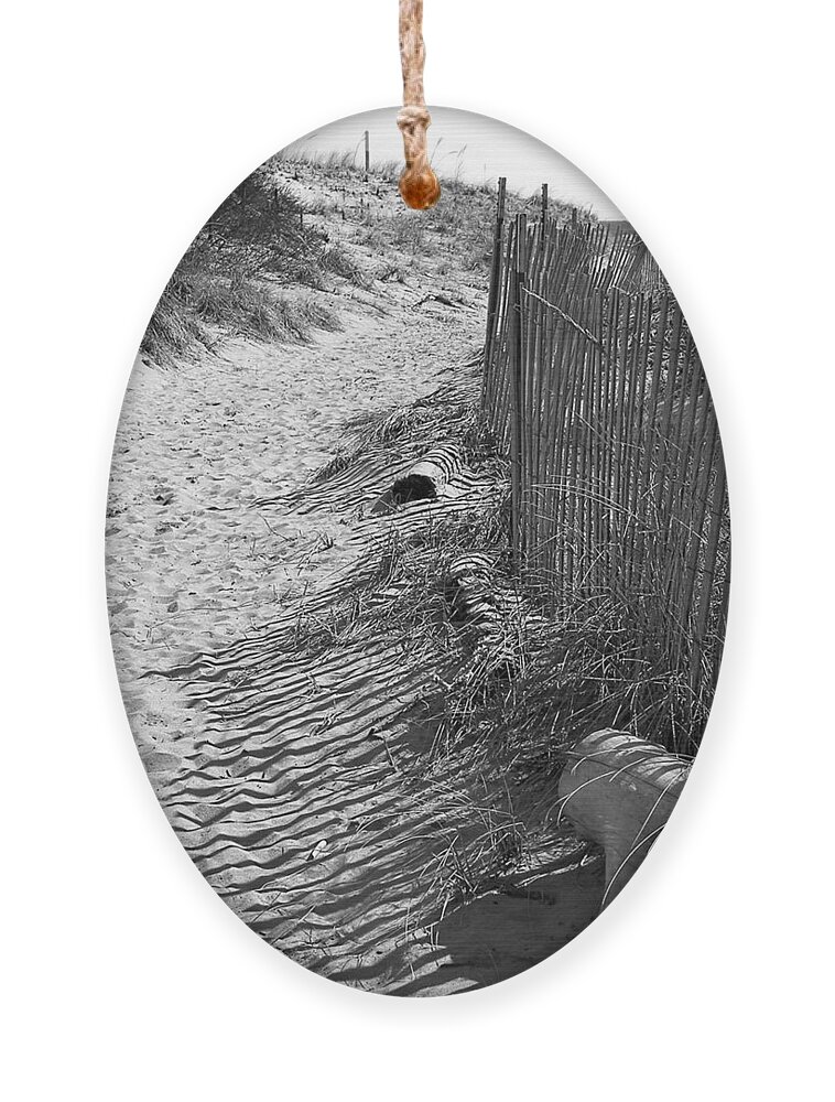 Beach Retaining Fence Ornament featuring the photograph A Stroll In The Sand by Jeff Folger