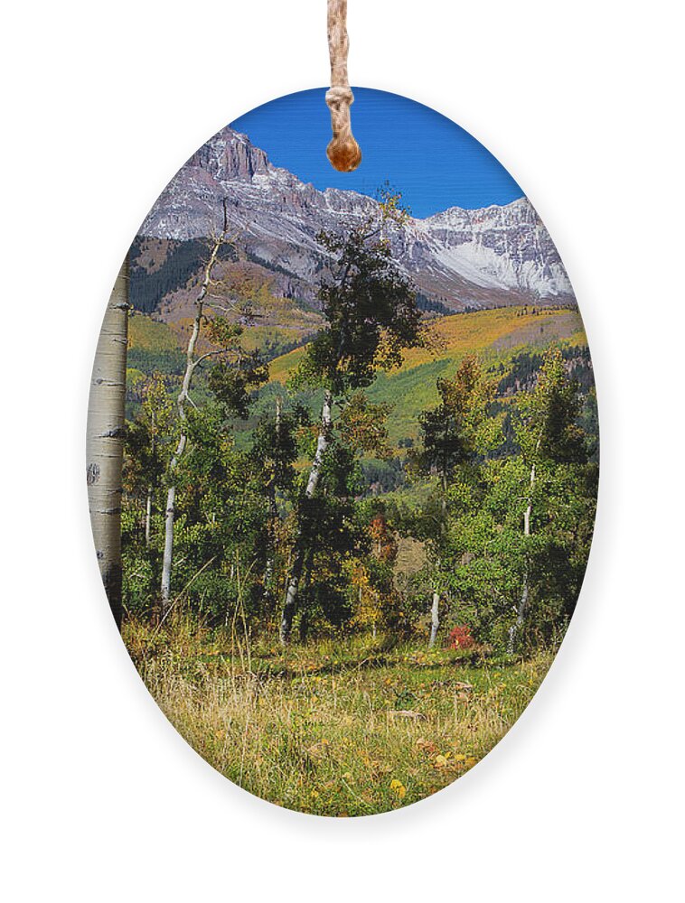 Autumn Colors Ornament featuring the photograph A Vision of Telluride by Jim Garrison