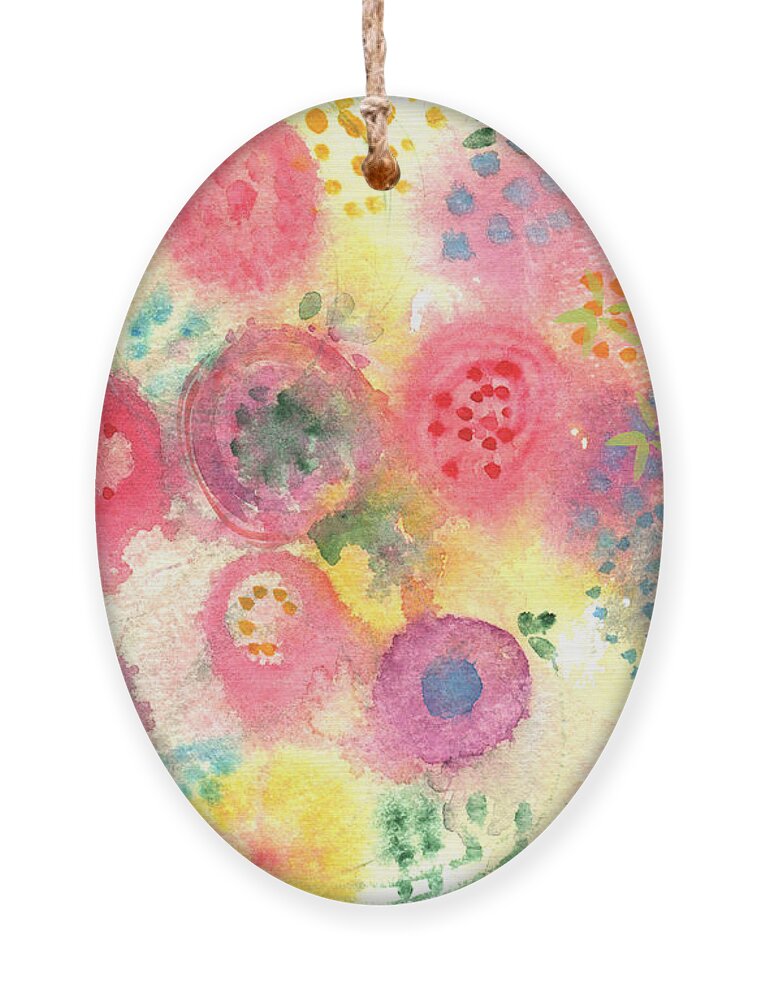 Flowers Ornament featuring the painting Abstract Garden #45 by Linda Woods