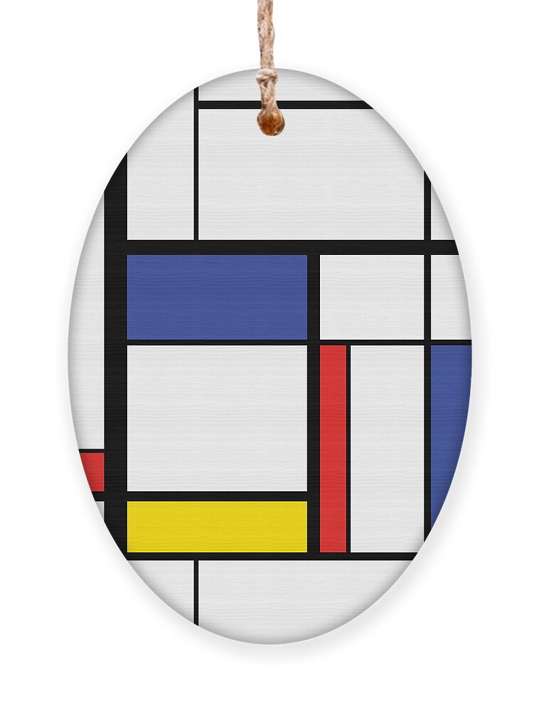 Repetition Ornament featuring the digital art Abstract Modern Painting In Mondrian by Lars Poyansky