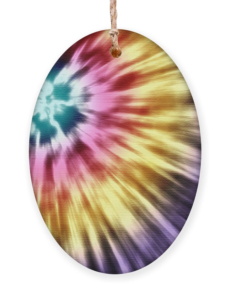 Abstract Ornament featuring the digital art Abstract Purple Tie Dye by Phil Perkins