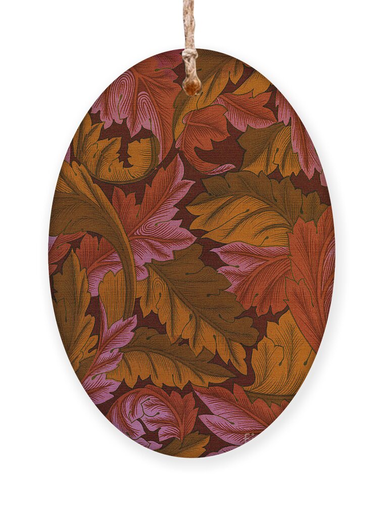Vintage Ornament featuring the digital art Acanthus Leaves in Russet and Orange by Melissa A Benson