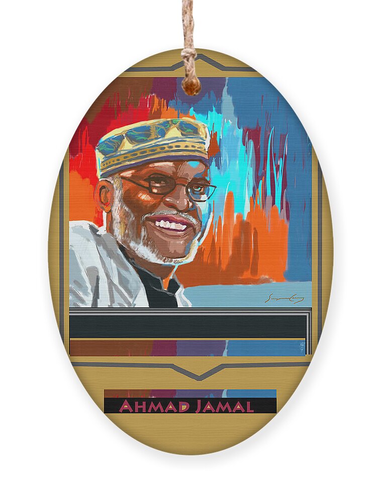 Poster Ornament featuring the painting Ahmad Jamal Pianist Poster by Suzanne Giuriati Cerny