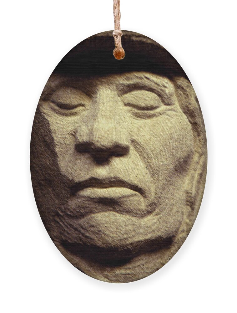 American Indians Ornament featuring the sculpture American-Indian-Portrait 2 by Gordon Punt