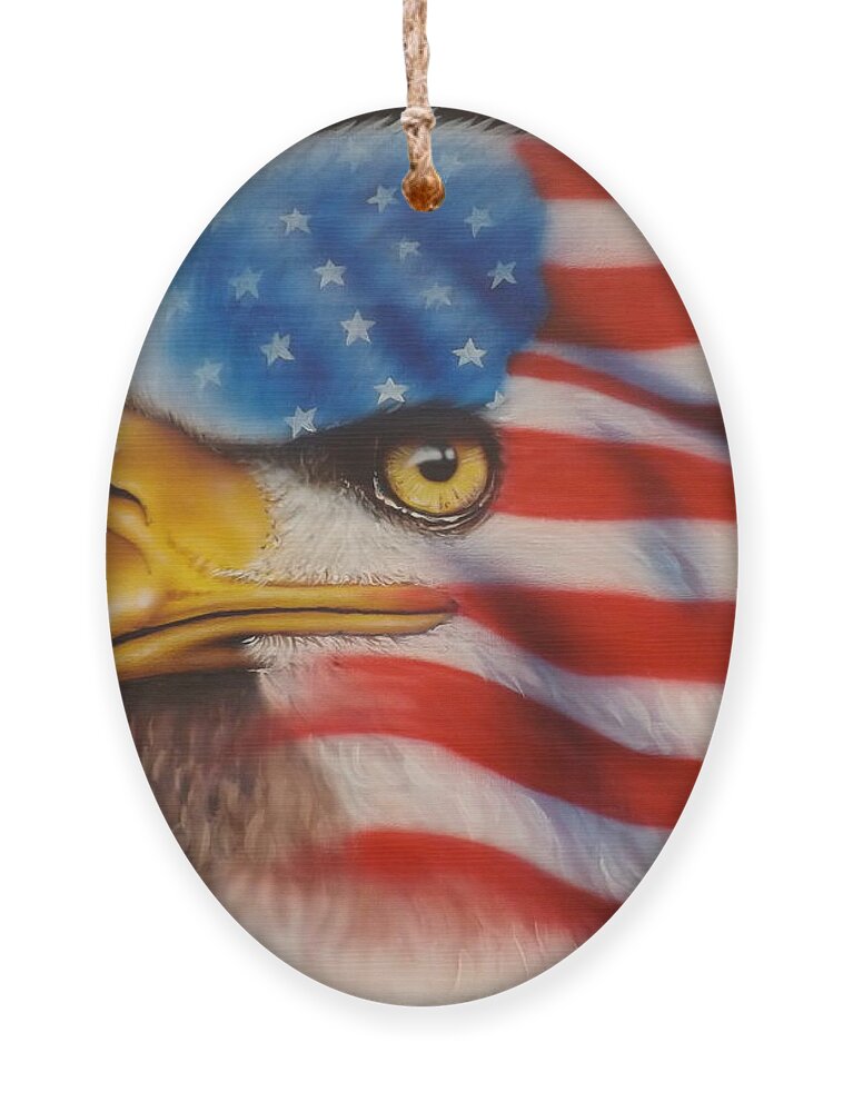 Eagle Ornament featuring the painting American Pride by Darren Robinson