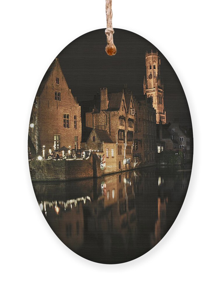 Dijver Ornament featuring the photograph An Evening in Bruges by Brian Kamprath