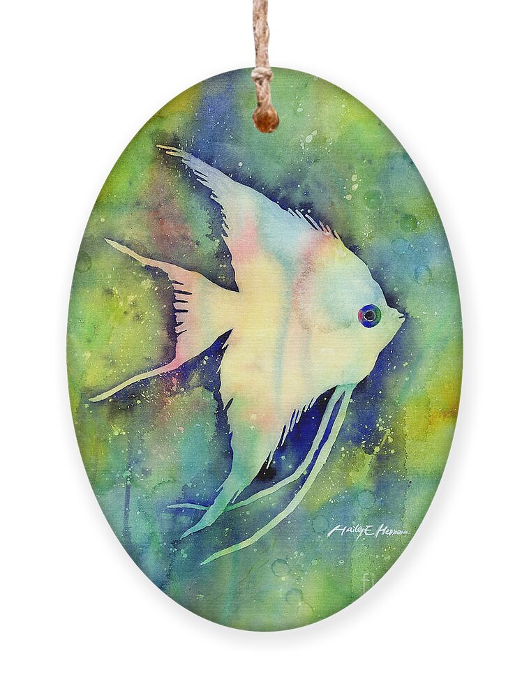 Fish Ornament featuring the painting Angelfish I by Hailey E Herrera